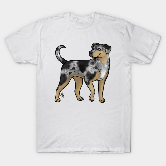 Dog - Catahoula Leopard Dog - Blue Leopard Tan T-Shirt by Jen's Dogs Custom Gifts and Designs