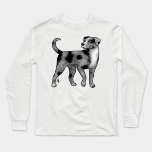 Dog - Catahoula Leopard Dog - Blue Leopard Long Sleeve T-Shirt