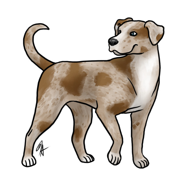 Dog - Catahoula Leopard Dog - Red Leopard by Jen's Dogs Custom Gifts and Designs