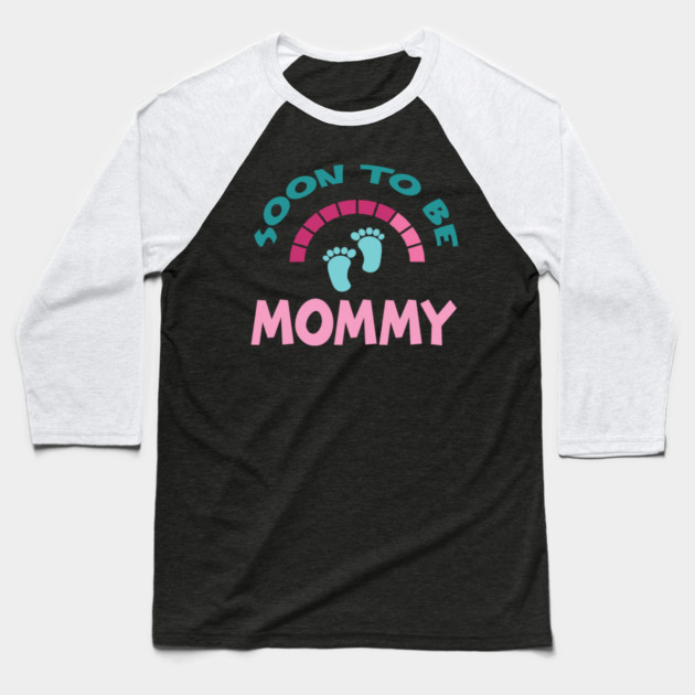 Soon To Be Mommy, Funny, Cute, Baby Announcement Design Baseball T-Shirt by BirdsnStuff