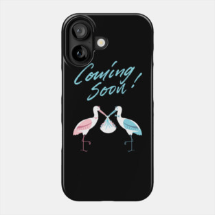 Mother's To Be, New Moms, Baby Announcement Cute, Storks, Coming Soon Design Phone Case