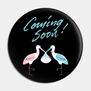 Mother's To Be, New Moms, Baby Announcement Cute, Storks, Coming Soon Design Pin