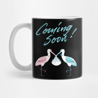 Mother's To Be, New Moms, Baby Announcement Cute, Storks, Coming Soon Design Mug
