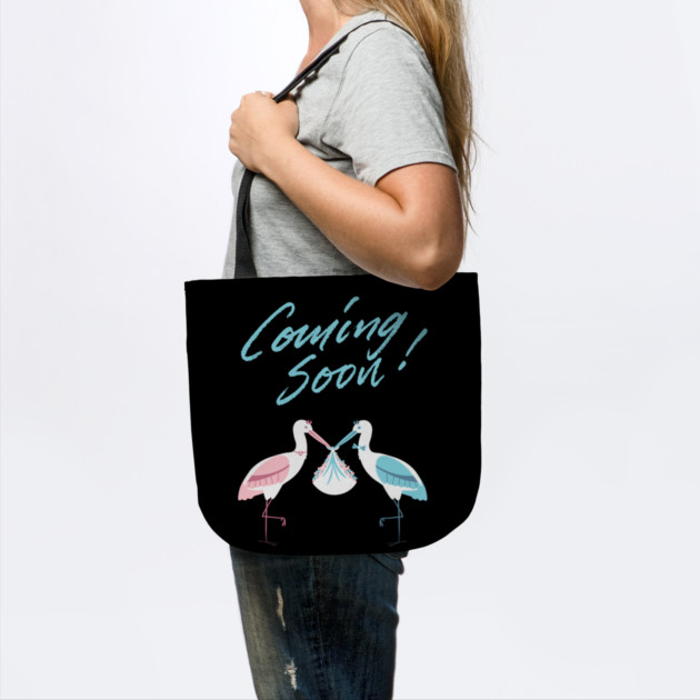 Mother's To Be, New Moms, Baby Announcement Cute, Storks, Coming Soon Design by BirdsnStuff