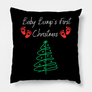 Baby Bumps First Christmas, Baby Announcement Design Pillow