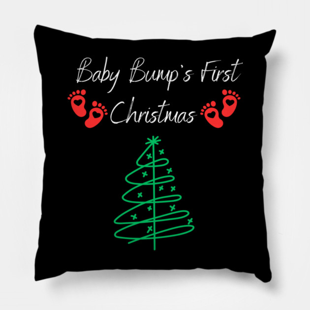 Baby Bumps First Christmas, Baby Announcement Design Pillow by BirdsnStuff