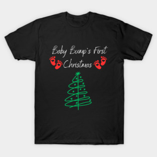 Baby Bumps First Christmas, Baby Announcement Design T-Shirt