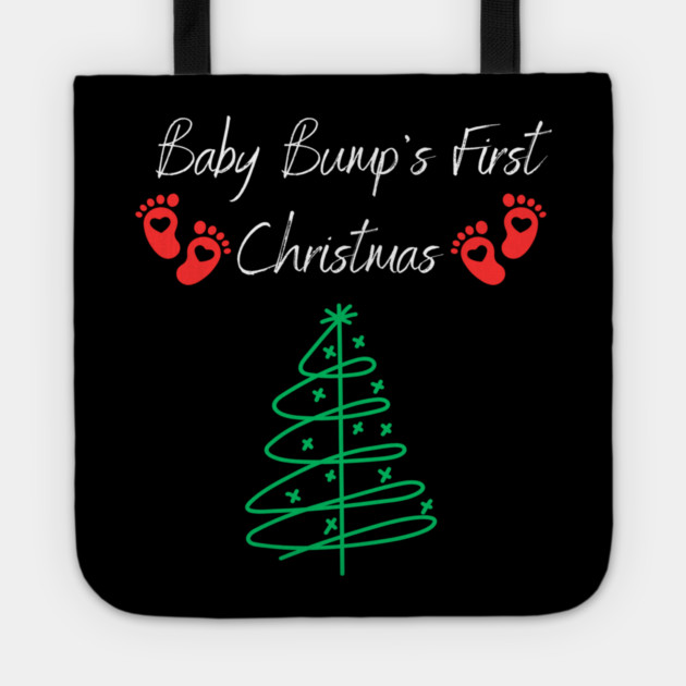 Baby Bumps First Christmas, Baby Announcement Design Tote by BirdsnStuff