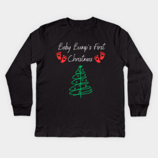 Baby Bumps First Christmas, Baby Announcement Design Kids Long Sleeve T-Shirt