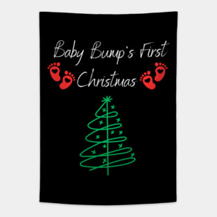 Baby Bumps First Christmas, Baby Announcement Design Tapestry
