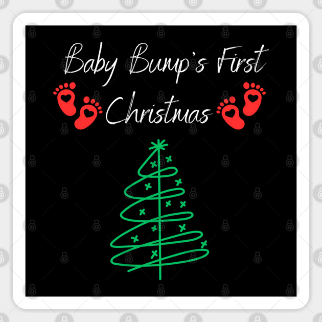 Baby Bumps First Christmas, Baby Announcement Design Sticker by BirdsnStuff