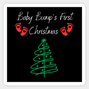 Baby Bumps First Christmas, Baby Announcement Design Magnet