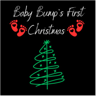 Baby Bumps First Christmas, Baby Announcement Design Posters and Art
