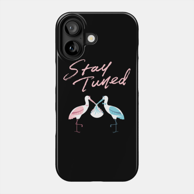 Mother's To Be, New Moms, Baby Announcement Cute, Storks, Stay Tuned  Design Phone Case by BirdsnStuff