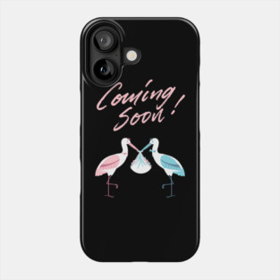 Mother's To Be, New Moms, Baby Announcement Cute, Storks, Coming Soon Design Phone Case