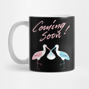Mother's To Be, New Moms, Baby Announcement Cute, Storks, Coming Soon Design Mug