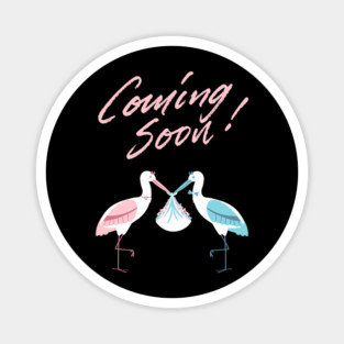 Mother's To Be, New Moms, Baby Announcement Cute, Storks, Coming Soon Design Magnet