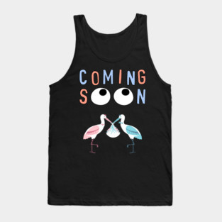 Mother's To Be, New Moms, Baby Announcement Cute, Storks, Coming Soon Design Tank Top