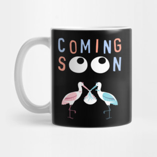 Mother's To Be, New Moms, Baby Announcement Cute, Storks, Coming Soon Design Mug