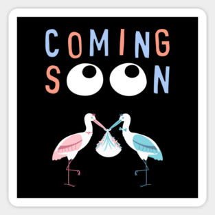 Mother's To Be, New Moms, Baby Announcement Cute, Storks, Coming Soon Design Sticker