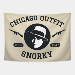 Al Capone 'Snorky' Portrait Logo - Chicago Outfit Tapestry