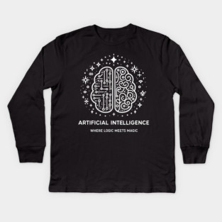 Artificial Intelligence Where Logic Meets Magic Kids Long Sleeve T-Shirt
