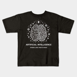 Artificial Intelligence Where Logic Meets Magic Kids T-Shirt