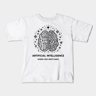 Artificial Intelligence Where Logic Meets Magic Kids T-Shirt