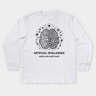 Artificial Intelligence Where Logic Meets Magic Kids Long Sleeve T-Shirt