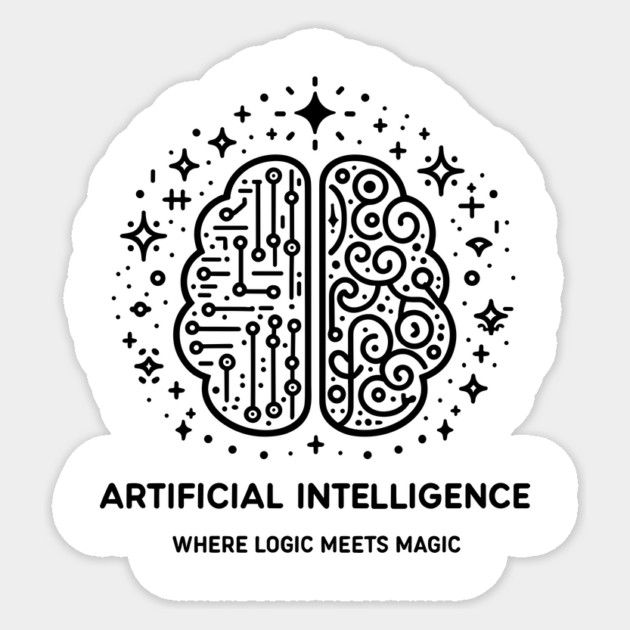 Artificial Intelligence Where Logic Meets Magic Sticker by Frank Ring
