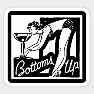 Bottoms Up Pinup Girl Vintage Matchbook Magnet