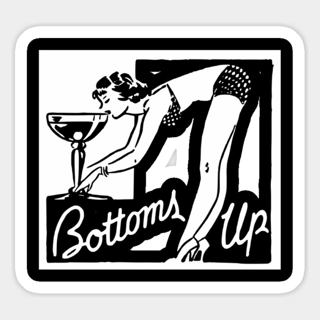 Bottoms Up Pinup Girl Vintage Matchbook Magnet by Yesteeyear