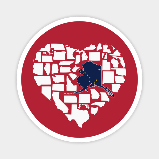 Love Alaska - Deep in the Heart is Alaska Magnet by Yesteeyear