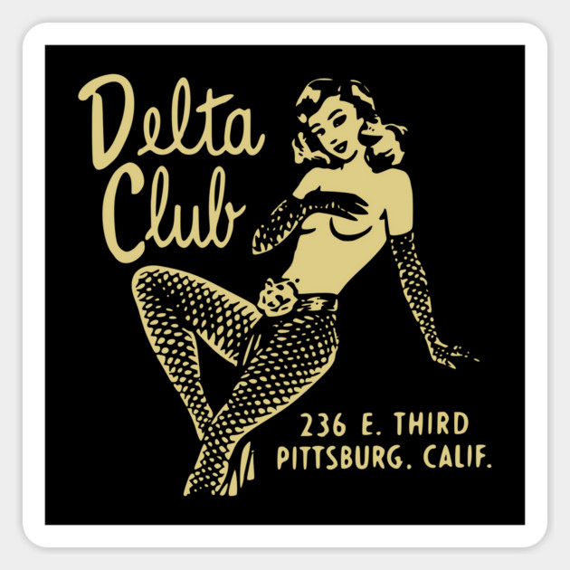 Delta Club Cocktail Lounge Pin Up Girl Vintage Matchbook Magnet by Yesteeyear