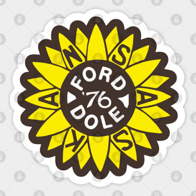 Gerald Ford And Bob Dole Kansas Campaign Button Sticker by Yesteeyear