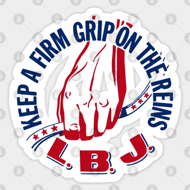 LBJ Vintage Campaign Button Lyndon B Johnson Sticker by Yesteeyear