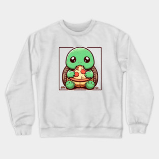 Pizza-Loving Baby Turtle Crewneck Sweatshirt