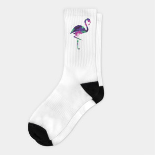Tropical Flamingo Floral Purple Socks
