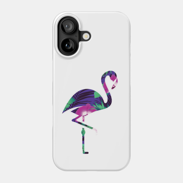 Tropical Flamingo Floral Purple Phone Case by logiamerch