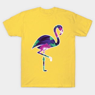 Tropical Flamingo Floral Purple T-Shirt