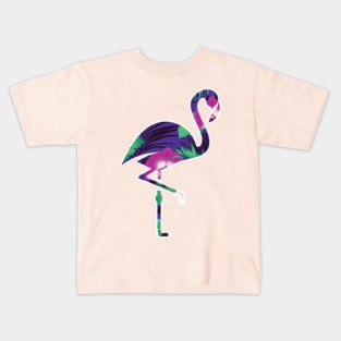 Tropical Flamingo Floral Purple Kids T-Shirt
