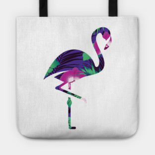 Tropical Flamingo Floral Purple Tote
