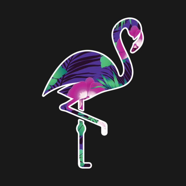 Tropical Flamingo Floral Purple by logiamerch