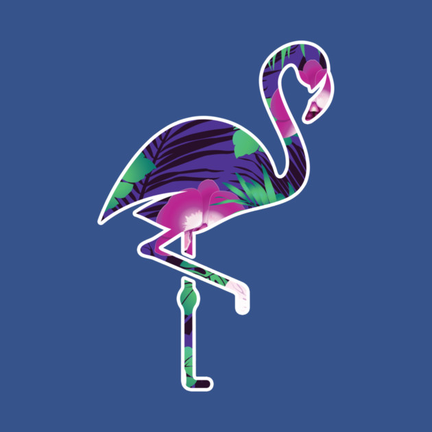 Tropical Flamingo Floral Purple by logiamerch