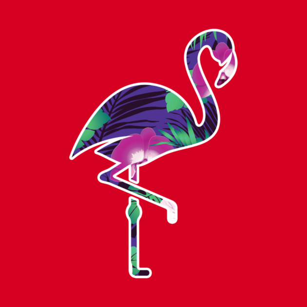 Tropical Flamingo Floral Purple by logiamerch