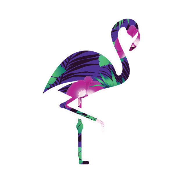 Tropical Flamingo Floral Purple by logiamerch