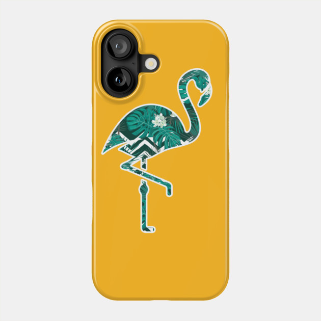 Tropical Floral Flamingo Blue Phone Case by logiamerch