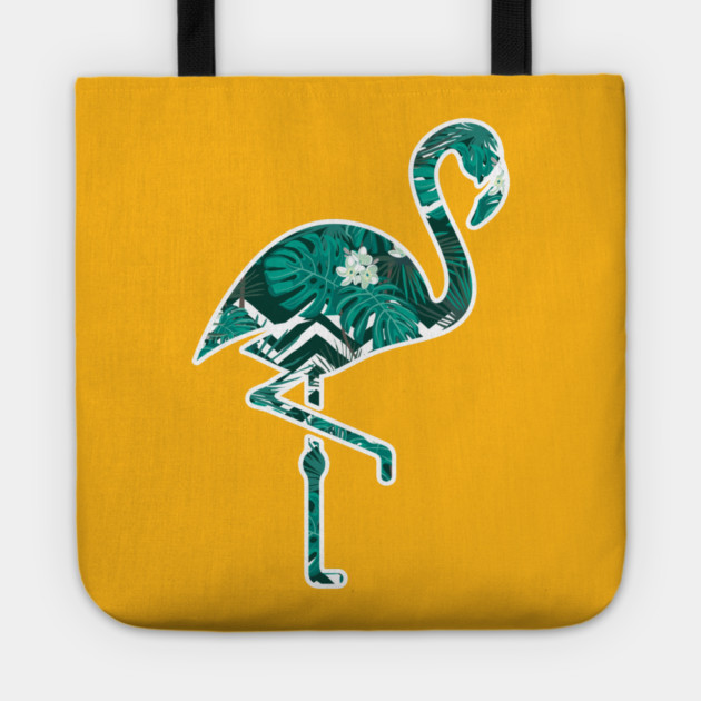 Tropical Floral Flamingo Blue Tote by logiamerch