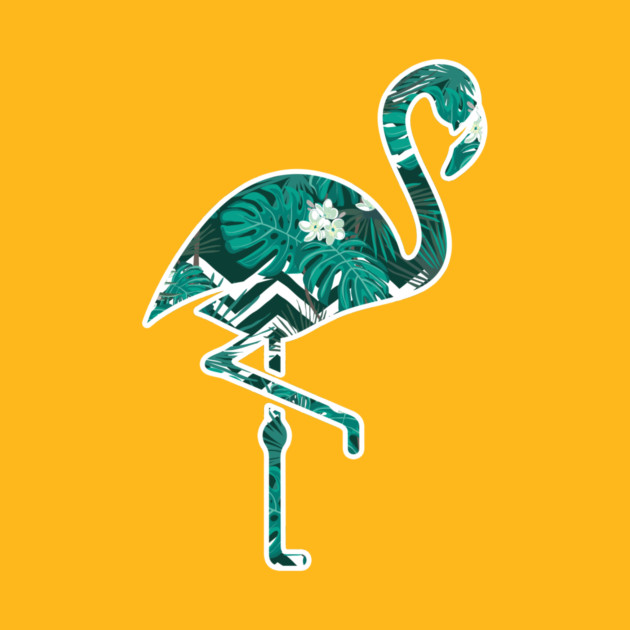 Tropical Floral Flamingo Blue by logiamerch