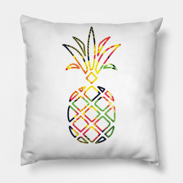Tropical Pineapple Geometric Pillow by logiamerch